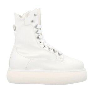 The Attico Women's White Selene Platform Leather Combat Boots